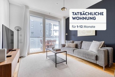 Traumblick Marinatower: U2 Donaumarina, 2 Zi mit Balkon mit Ausblick auf Donau, Gym, Sauna, Shops(VIE175)
