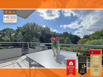 PROFI-FILM ANSCHAUEN: 2-Zimmer-Wohnung mit Aufzug, überdachtem Balkon, Blick ins Grüne u. Tiefgarage