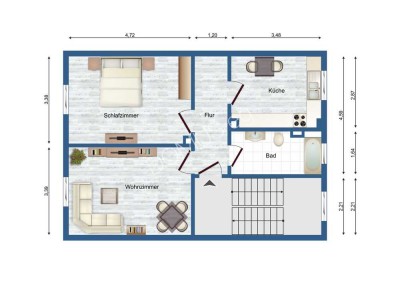 Frisch renovierte 2 Zimmer Wohnung mit EBK in der Waldsiedlung