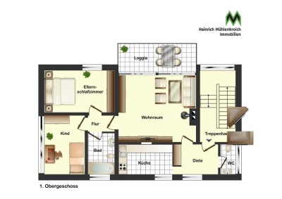 Attraktive 3,5 Zimmer-Wohnung mit Loggia und Weitblick in ruhiger Lage von Wetter