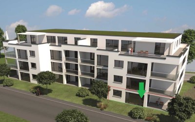 4 Zimmer Neubauwohnung mit Terrasse und Gartenanteil