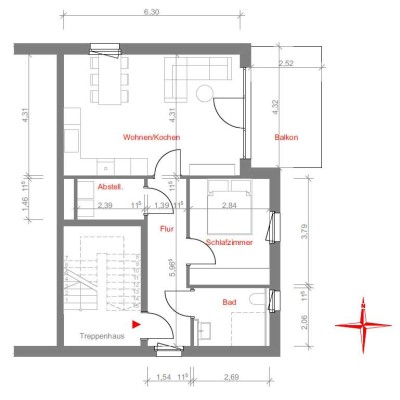 2-Zimmer Wohnung mit Balkon in Ahlen