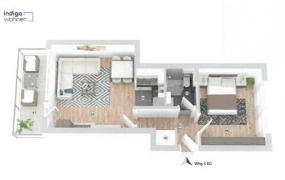 Helle 2-Zimmer-Wohnung mit Einbauküche in Bremen-Hastedt
