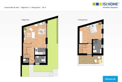 Townhouse als Maisonette-Wohnung mit Gartenanteil & Dachterrasse - WE11