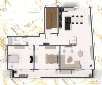 Tolle Penthouse - Wohnung mit großem Balkon und Kamin