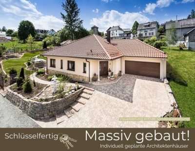 * Individuell gestalteter Bungalow von Elbe-Haus in Massivbauweise * -