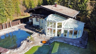 Objekt Nr.: P1119:St. Ulrich a.P. - Außergewöhnliches Landhaus mit Einliegerwohnung, Schwimmteich und stilvollem Wintergarten in Traumlage