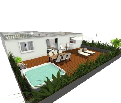 Bester Outdoor- und Wohlfühl Faktor auf der über 40m² großen, tw. überdachten Sonnen Terrasse
