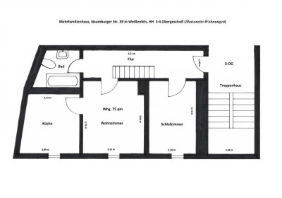 Wunderschöne 4-Raum-Wohnung im HH, 3-Obergeschoß-Dachgeschoß