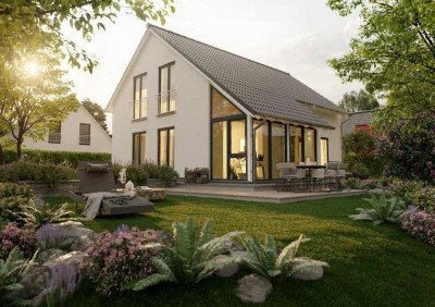 Natur genießen: Modernes Haus mit Wintergarten und Blick ins Grüne