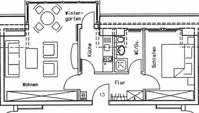 Ansprechende 2-Zimmer-Wohnung mit Einbauküche in Bad