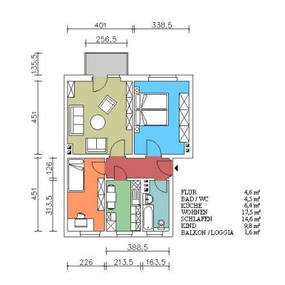 3,0-Zimmerwohnung mit Balkon!