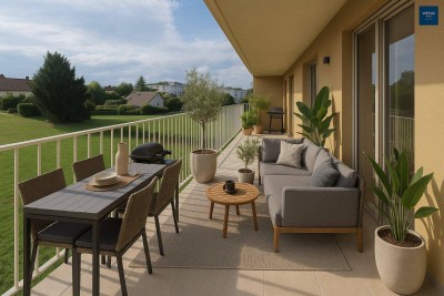 Zirbenweg 18 Top 14: Exklusive Neubauwohnung mit Balkon &amp; Grünblick in Kalsdorf