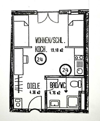 Vermietete 1-Zimmer-Whg. in Freiburg-Unterwiehre zu verkaufen