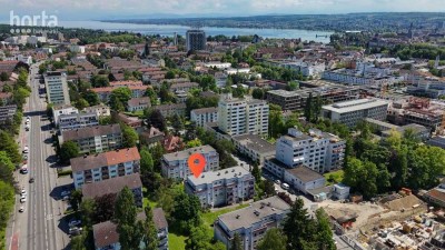 Bezugsfrei! 2-Zimmer-Penthouse mit Dachterrasse und  TG-Stellplatz in Konstanz-Petershausen (West)