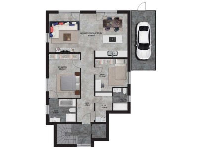 Exklusive, neuwertige 3,5-Zim-Terrassenwohnung m. luxuriöser Ausstattung, EBK, Garage, Garten in BO
