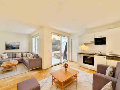 SOMMERAKTION - Kurzzeitvermietung/Büro/ Praxis - 3 Zimmer - ca. 62m² NFL - EINBAUKÜCHE - Möbliert - Terrasse - Garten - Hofruhelage - Garage optional - Gewerbliche Widmung - Nur 1,5% Provision