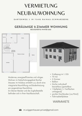 Geräumige 2-Zimmer Wohnung mit Loftcharakter in Rainau