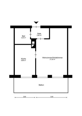 Schöne sonnige 1-Zi Wohnung - 5. Obergeschoss