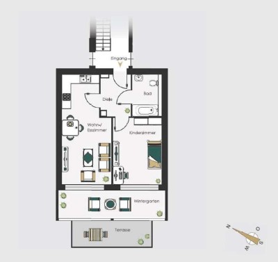 Moderne, neuwertige 2 ZKB Erdgeschoss Wohnung