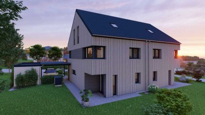 Moderne Doppelhaushälfte in nachhaltiger Holzmassivbauweise ++QNG Standard++