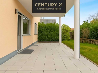Super Wohnung mit großer Terrasse, Gartenanteil und Doppelgarage