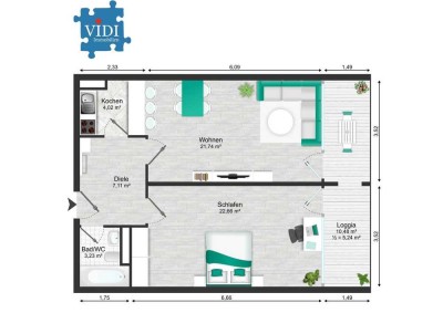 Attraktive 2-Zimmer-Wohnung im Zentrum von Neu-Isenburg – sofort verfügbar