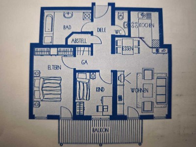 Sehr schöne 3 Zimmer Wohnung mit Balkon 1100 € - 76 m² - frei ab sofort