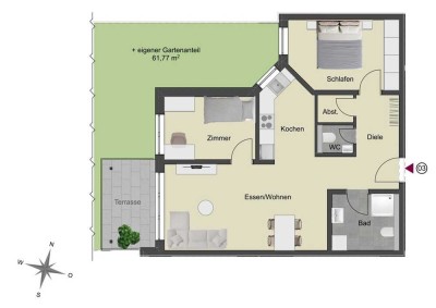 ***Provisionsfreie*** Neubauwohnung m. Gartenanteil