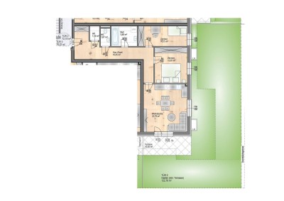 Traumwohnung mit 122 m2 Eigengarten und Terrasse - 3 Zimmer - schlüsselfertig - barrierefrei - provisionsfrei