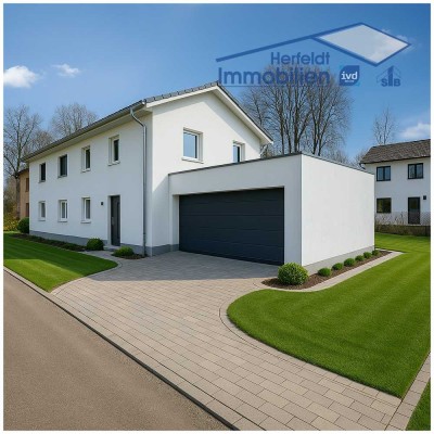 Erstbezug! Modernes Anwesen mit ELW, Doppelgarage & Niedrigenergiebauweise – Unschlagbarer Preis!