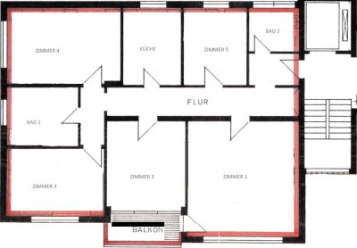 Geschmackvolle, modernisierte 6-Zimmer-Wohnung mit Balkon in Gudensberg