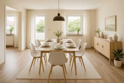 Gut geschnittene 4-Zimmer-Wohnung mit Balkon, Garage und Stellplatz – bezugsfrei
