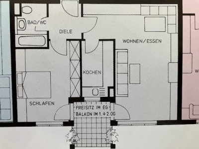 2-Zimmer EG-Wohnung mit Terasse, EBK, TG-Platz