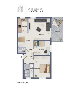 Moderne 3-Zimmer-Wohnung mit großem Balkon in zentraler Lage von Rodgau-Jügesheim