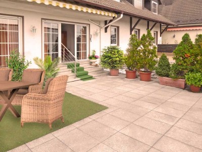 *Frankfurt-Bergen*: Altstadt - Historisches MFH mit modernem Anbau - Herrliche Terrasse - 3 Garagen
