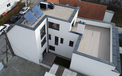 Dachgeschoss Maisonette mit 59 m2 Dachterrasse uneinsichtig - Neubau 2023/24 - Lobau Nähe