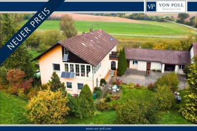 Wohnraum und Landwirtschaft vereint: Mehrfamilienhaus mit Baugrundstück und Ackerflächen