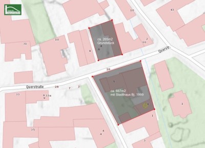 Geniales Stadthaus Bj. 1999 + moderner Neubau mit ca. 134m² Wnfl. gleich gegenüber. (genehmigt &amp; mit ca. 12Monaten Bauzeit)