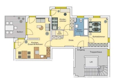 Durchdachte 3 Zimmer mit Tageslichtbad, Westausrichtung und Morgensonne im Schlafzimmer | B3.15