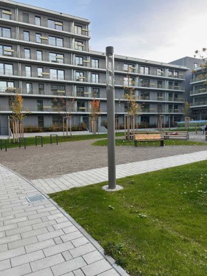 [Neubau] Luxuriöse helle 2-Zimmer Wohnung, 3. OG, Terrasse, Einbauküche, TG, Provisionsfrei