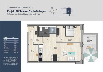 RESERVIERT // 69 m² 2-Z. // Exklusive Balkon Wohnung