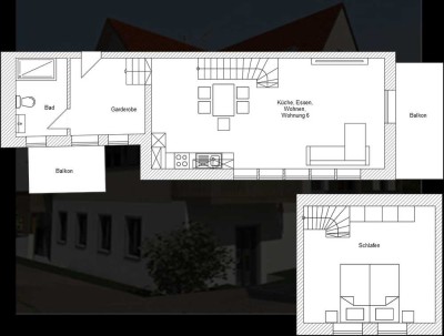 Erstbezug 2,5-Raum Maisonette-Wohnung mit gehobener Innenausstattung und EBK in Eckenweiler