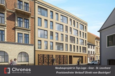 PROVISIONSFREI! Neubauprojekt im Herzen von Graz - St.Leonhard! Große 4-Zimmerwohnung im 3.Stock mit Innenhofbalkon!