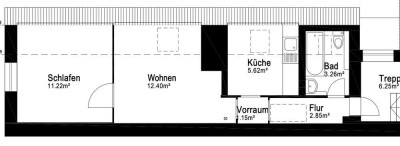 Stilvoll möblierte 2-Zimmer-Dachgeschoss-Wohnung mit gehobener Innenausstattung in Köln Mülheim