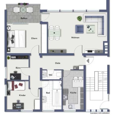 Helle 4-Zimmer-Wohnung mit Balkon in Mettingen