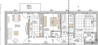 Moderne 2 Raumwohnung in Eberswalde mit Balkon.