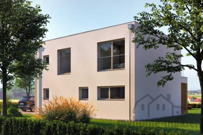 Mehr Natur Genießen mit neuen Niedrigenergiehaus mit Keller in Nürnberg als Doppelhaus