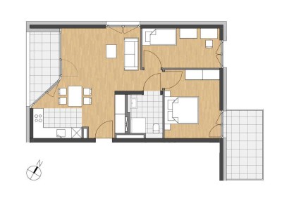 � Neubau-Erstbezug: Möblierte 3-Zimmer-Wohnung mit 2 Balkonen, hochwertiger Ausstattung & Top-Lage