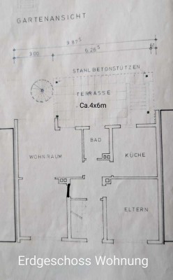 Frisch renovierte 3-Zimmer-Wohnung mit großem Wohn-/Essbereich, Terrasse & eigenem Garten